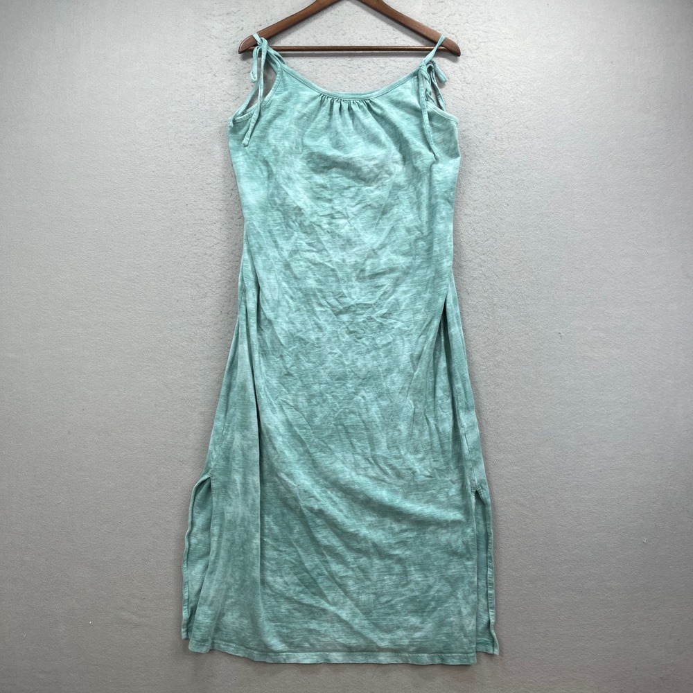 Old Navy Maxi Dress Womens Medium Green Slub Knit Tie Die Casual Hippie Boho